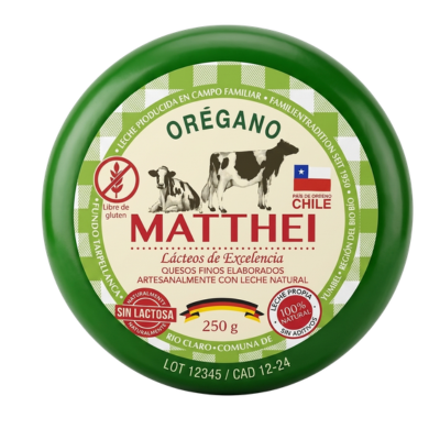 Queso Especiado Orégano Matthei 250Gr