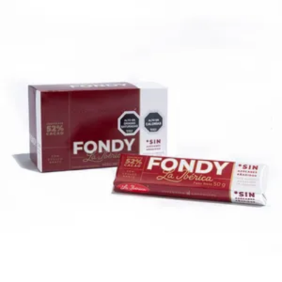 Barra fondy La Ibérica sin azúcar sp x 50 g x 10 pzas