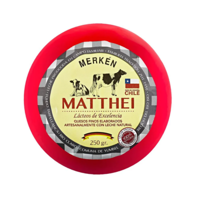 Queso Mantecoso Merkén Matthei Envasado Trozo 250 g